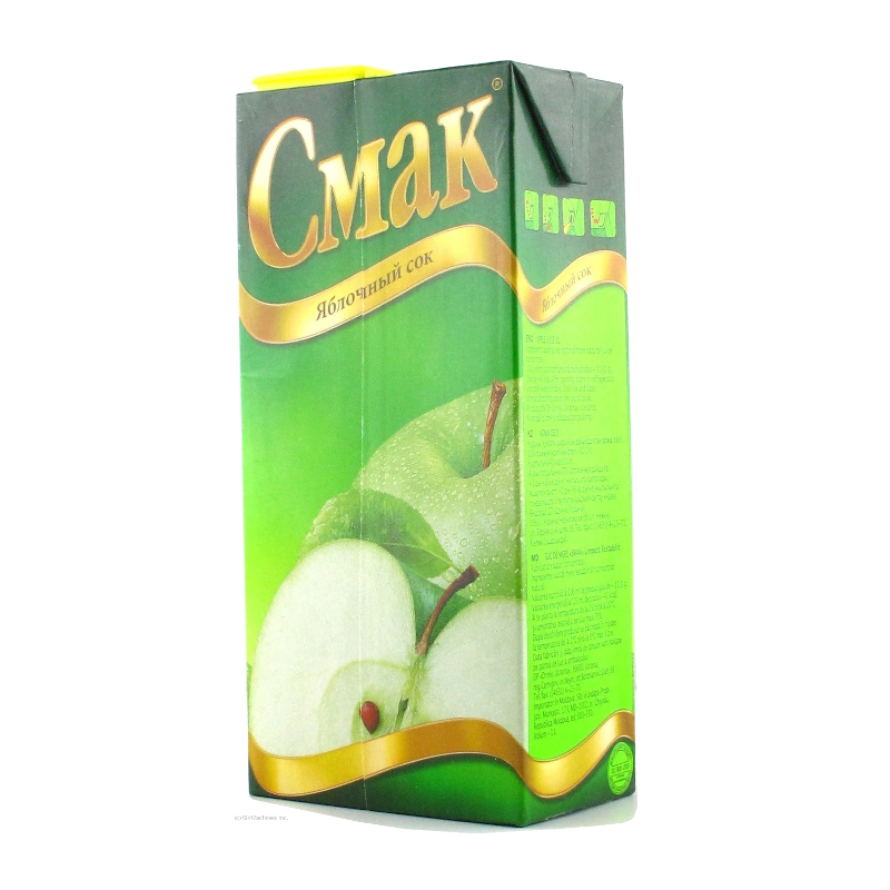 Сік СМАК яблучний відновлений, пастеризований, пляшка картонна, 1л